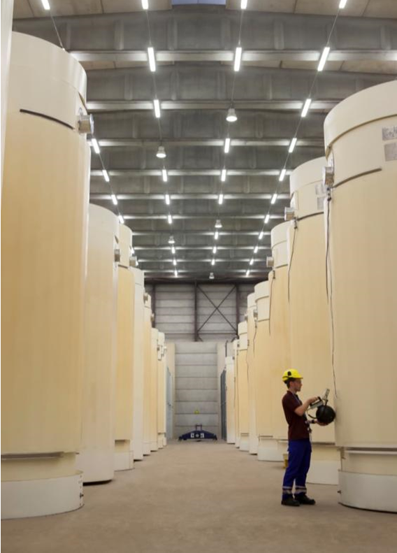 Spent fuel from the Doel nuclear power plant is currently stored in "dry storage" in Doel © ENGIE Electrabel